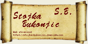 Stojka Bukonjić vizit kartica